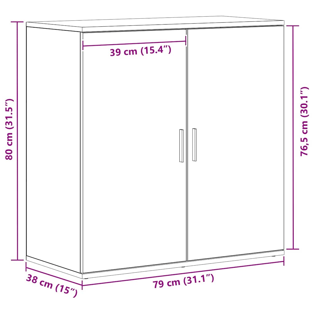 Πλαϊνό γραφείο Μαύρη Οξυά 79 x 38 x 80 εκ. Επεξεργασμένο ξύλο