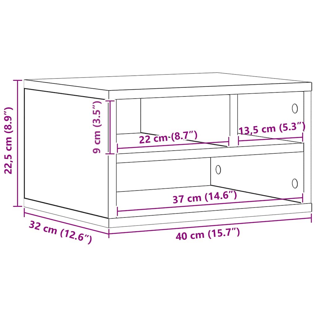 Σταντ Εκτυπωτή Artisan Oak 40 x 32 x 22,5 εκ Επεξεργασμένο ξύλο