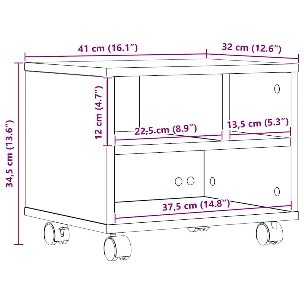 Σταντ Εκτυπωτή Μαύρη Οξυά 41 x 32 x 34,5 εκ. Επεξεργασμένο ξύλο - Pakobazaar