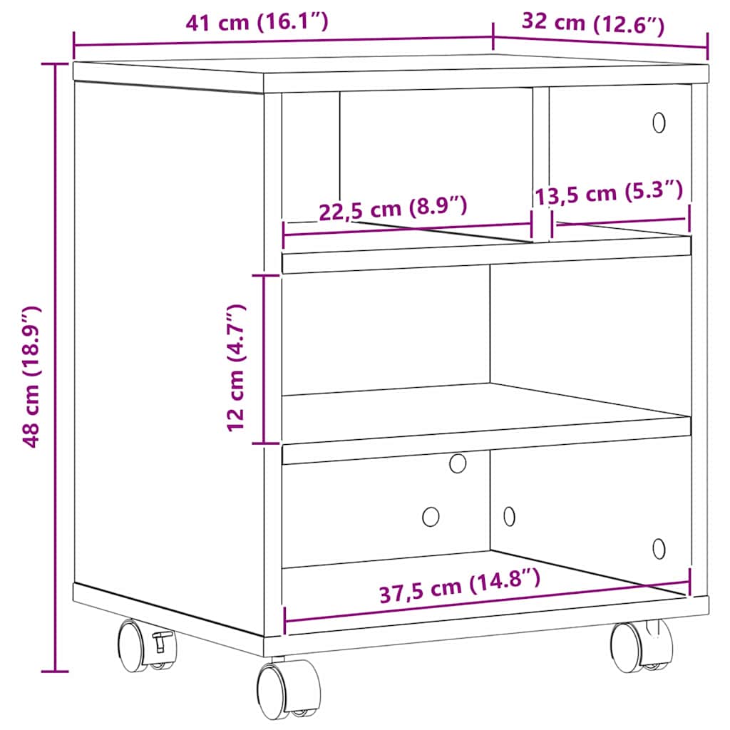 Σταντ Εκτυπωτή artisan δρυς 41 x 32 x 48 εκ. Επεξεργασμένο ξύλο - Pakobazaar