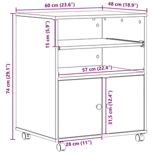 Σταντ Εκτυπωτή Artisan Oak 60 x 48 x 74 εκ. Επεξεργασμένο ξύλο - Pakobazaar