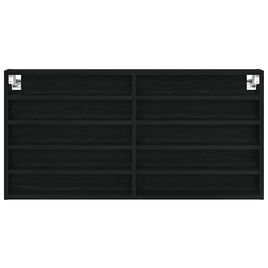 Βιτρίνα με ράφι Μαύρη Οξυά 100 x 8,5 x 50 cm Επεξεργασμένο ξύλο