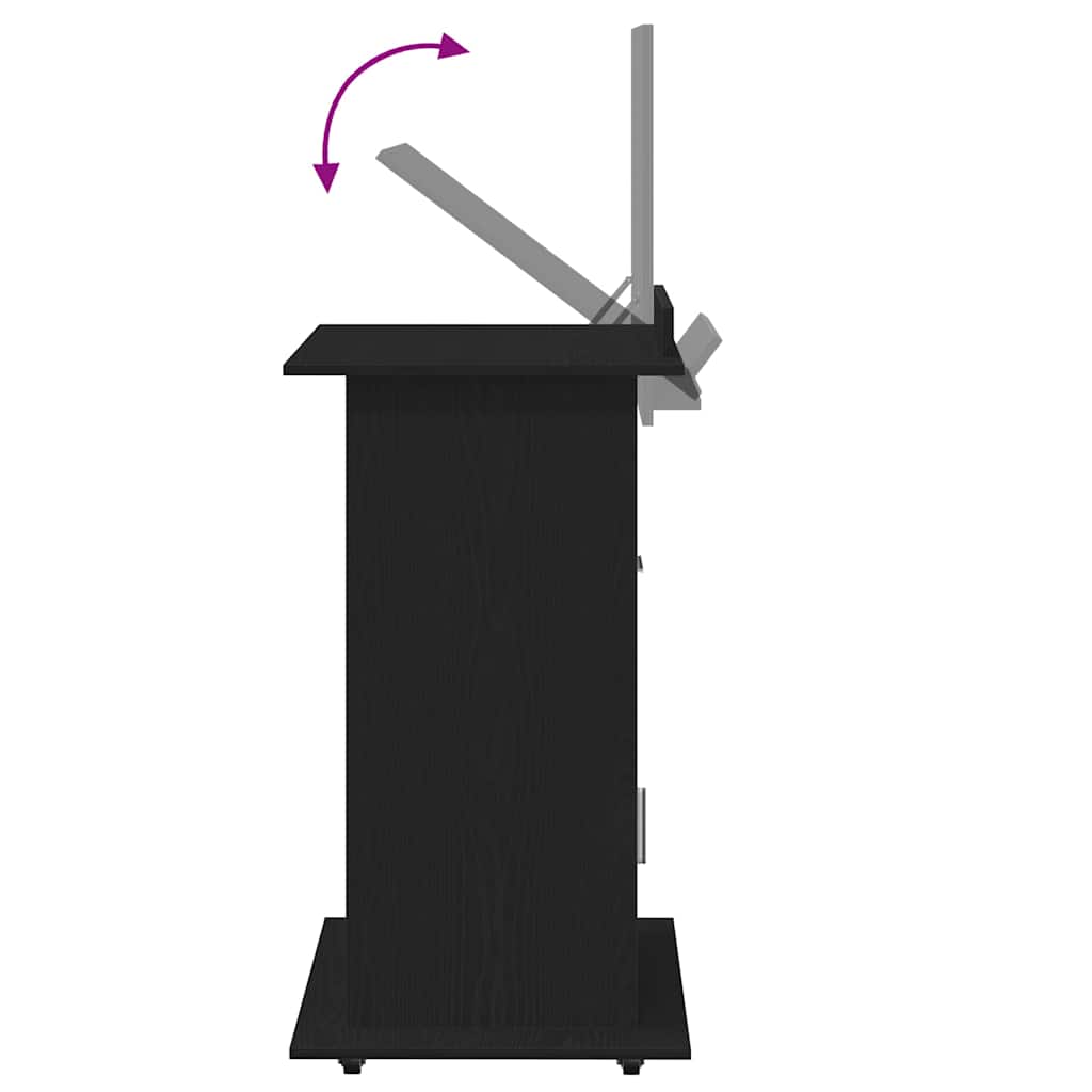 Πλατφόρμα Μαύρη Οξυά 55 x 55 x 107 cm Επεξεργασμένο ξύλο