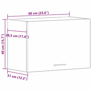 Κρεμαστό ντουλάπι Lyon Μαύρη Οξυά 60 x 31 x 40 εκ