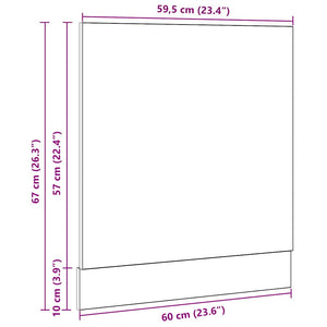 Πλαίσιο Πλυντηρίου Πιάτων Lyon Μαύρο Δρυς 60x1,5x67 εκ. από Τεχνητό Ξύλο - Pakobazaar