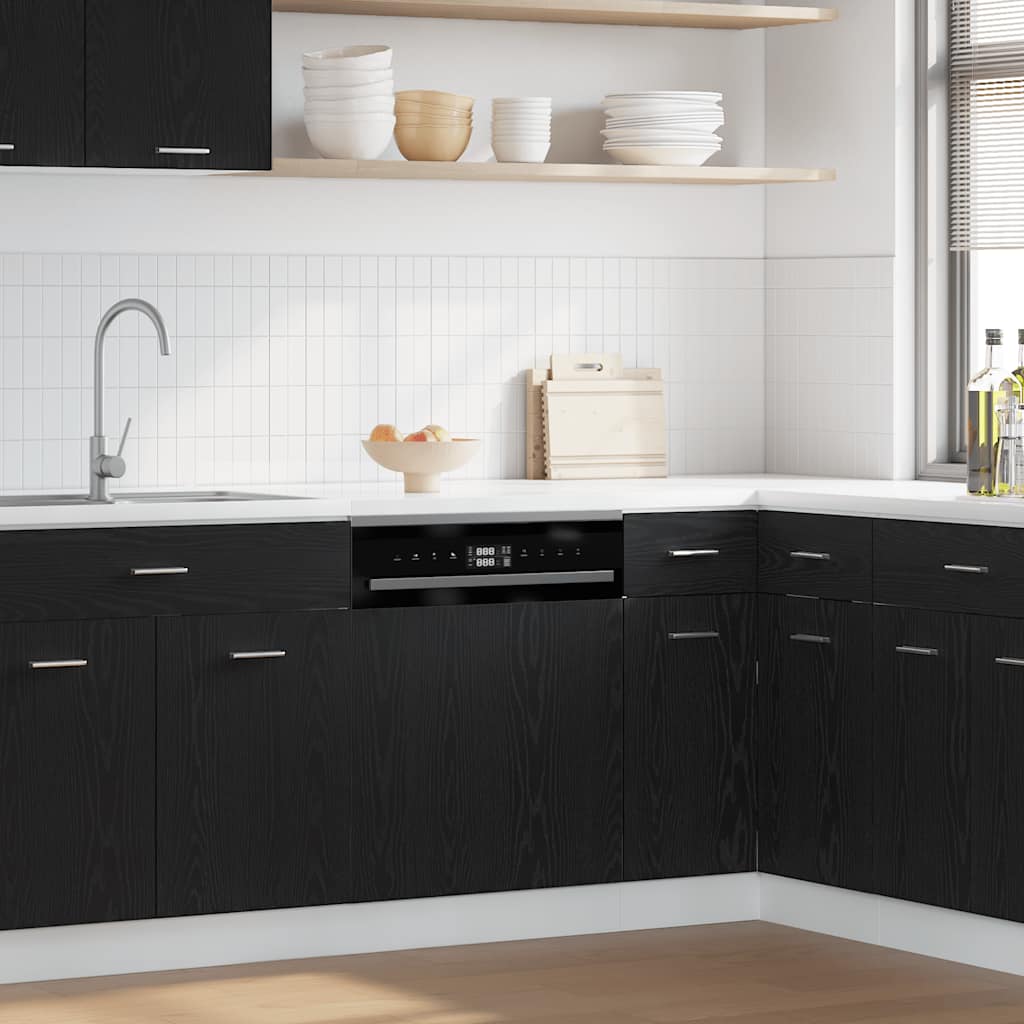Πλαίσιο Πλυντηρίου Πιάτων Lyon Μαύρο Δρυς 60x1,5x67 εκ. από Τεχνητό Ξύλο - Pakobazaar
