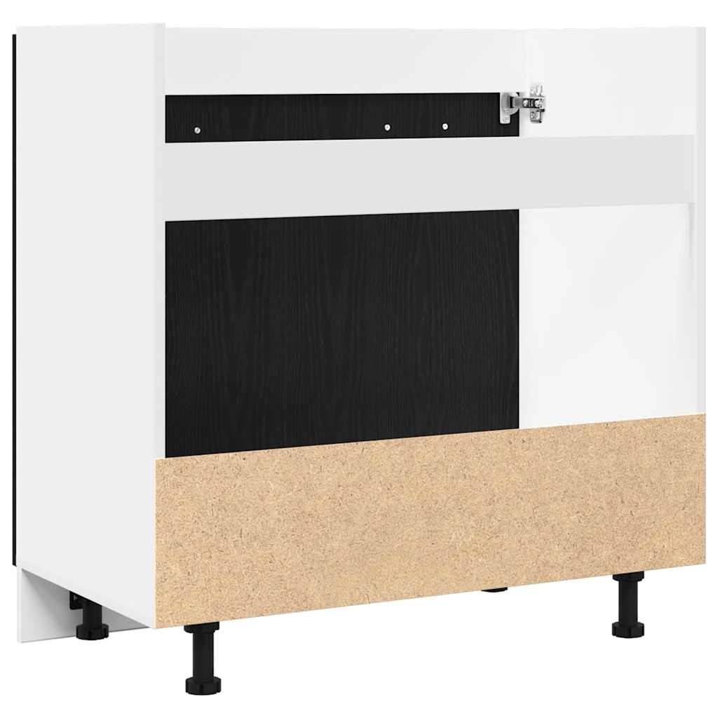 Ντουλάπι Κάτω Νεροχύτη Μαύρη Δρυς 80x46x81,5 εκ. Συνθετικό Ξύλο