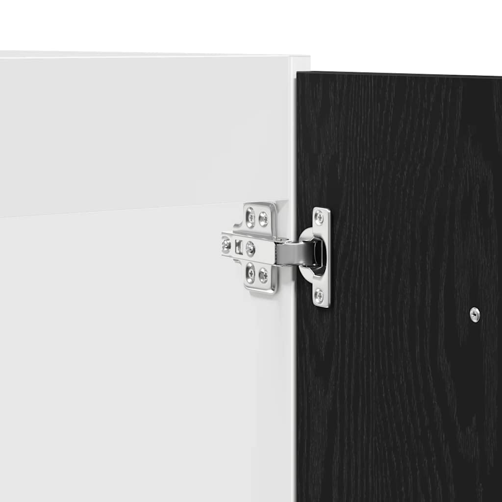 Ντουλάπι Κάτω Νεροχύτη Μαύρη Δρυς 80x46x81,5 εκ. Συνθετικό Ξύλο