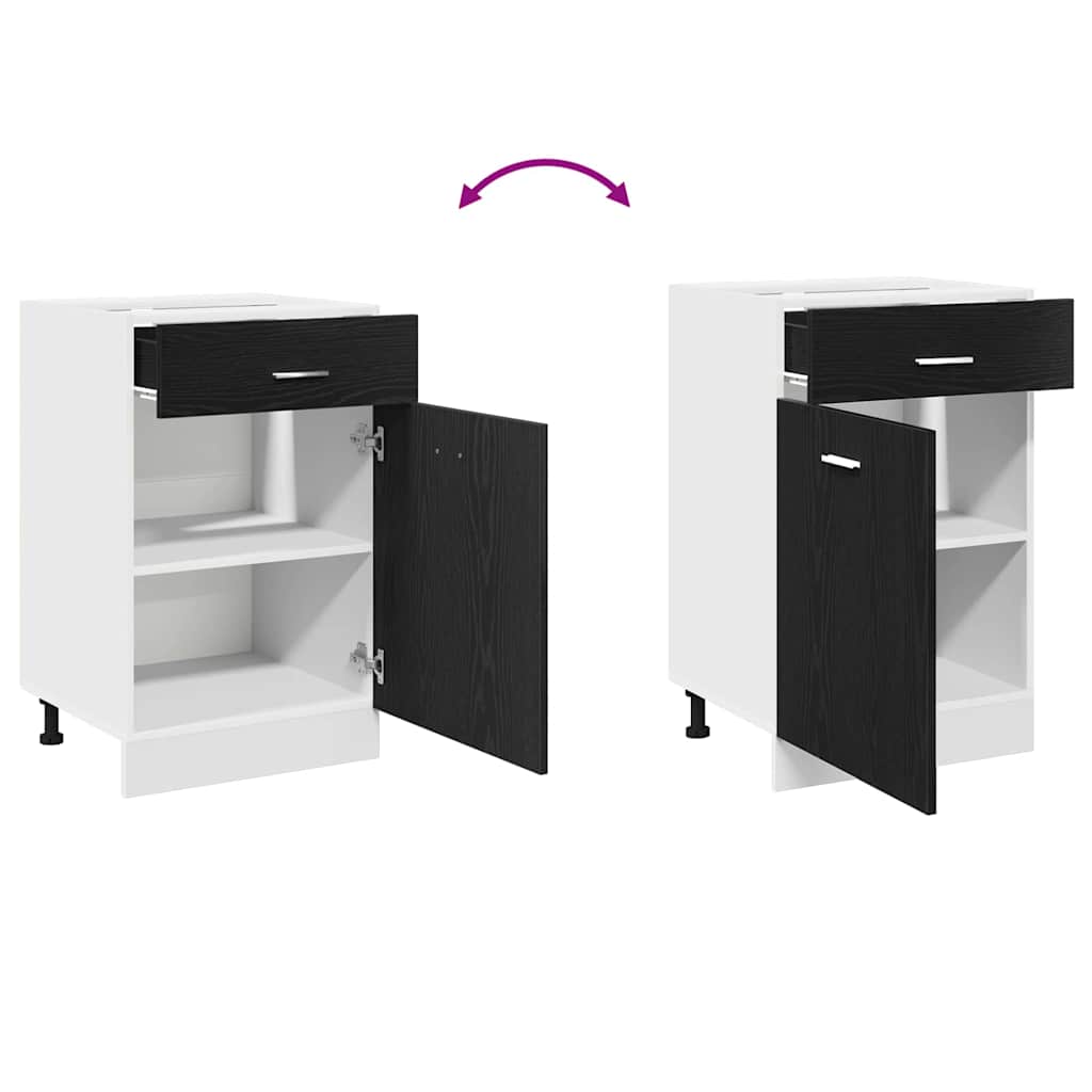 Κρεμαστό ντουλάπι με συρτάρι Μαύρη Οξυά 50 x 46 x 81,5 εκ - Pakobazaar