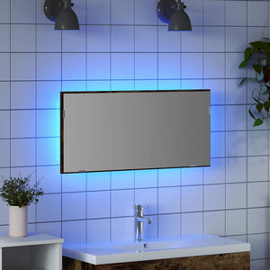 Καθρέφτης με φώτα λωρίδας LED Επιτοίχιο Καφέ 80 x 37 εκ. - Pakobazaar