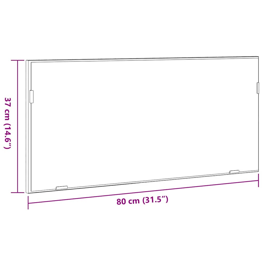 Καθρέφτης με φώτα λωρίδας LED Επιτοίχιο Καφέ 80 x 37 εκ. - Pakobazaar