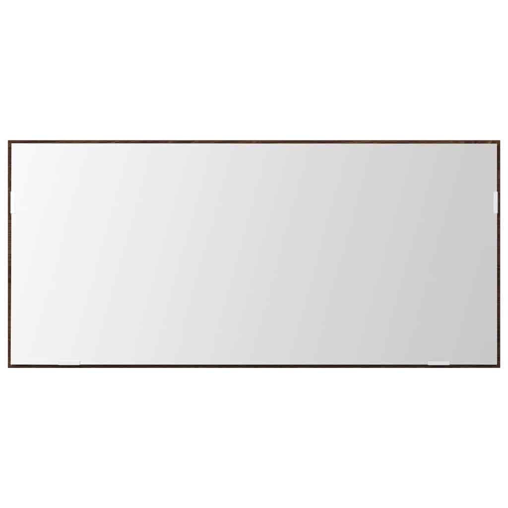 Καθρέφτης με φώτα λωρίδας LED Επιτοίχιο Καφέ δρυς 80 x 37 εκ. - Pakobazaar