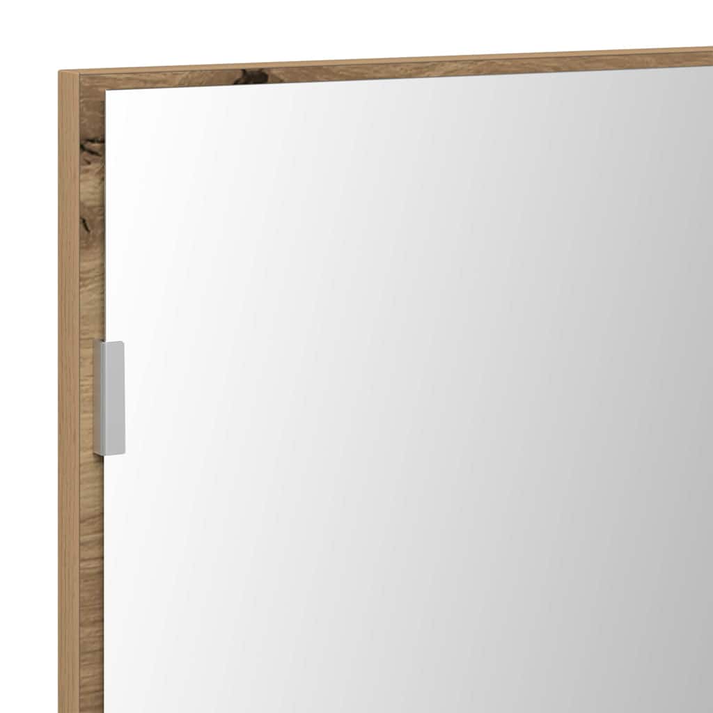 Καθρέφτης με φώτα λωρίδας LED artisan δρυς 80 x 37 εκ. - Pakobazaar