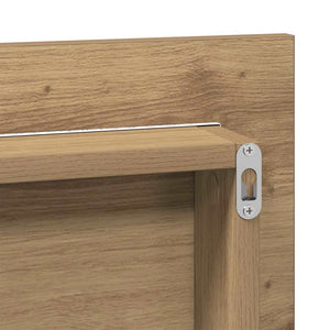 Καθρέφτης με φώτα λωρίδας LED artisan δρυς 80 x 37 εκ. - Pakobazaar