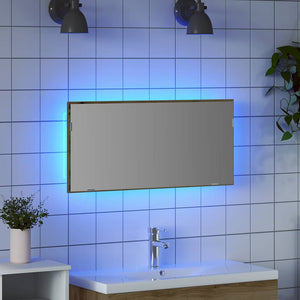 Καθρέφτης με φώτα λωρίδας LED artisan δρυς 80 x 37 εκ. - Pakobazaar