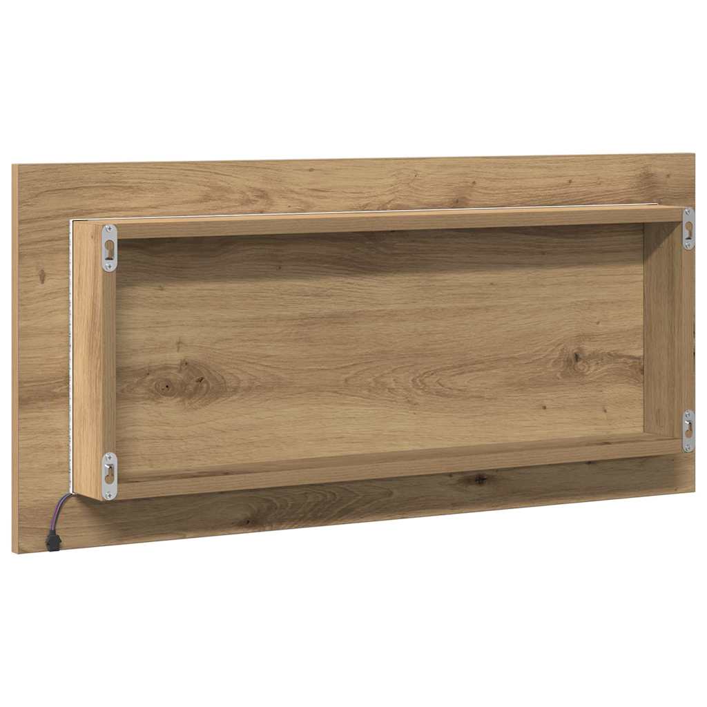 Καθρέφτης με φώτα λωρίδας LED artisan δρυς 80 x 37 εκ. - Pakobazaar