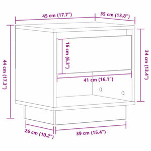 Κομοδίνο Παλιό ξύλο 45 x 34 x 44 εκ Επεξεργασμένο Ξύλο