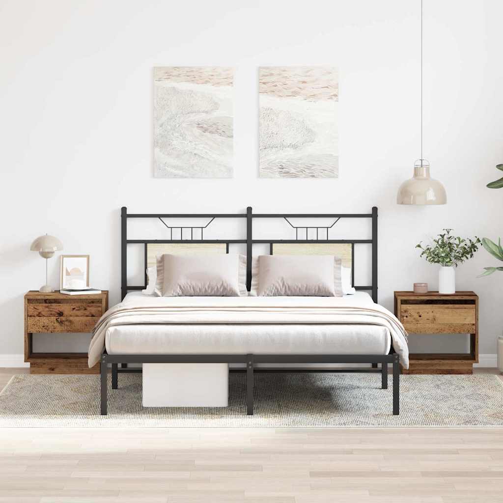 Κομοδίνο 2 pcs Παλιό ξύλο 45 x 34 x 44 εκ Επεξεργασμένο ξύλο
