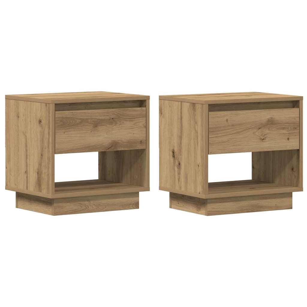 Κομοδίνο 2 pcs Artisan Oak 45 x 34 x 44 εκ Επεξεργασμένο ξύλο - Pakobazaar