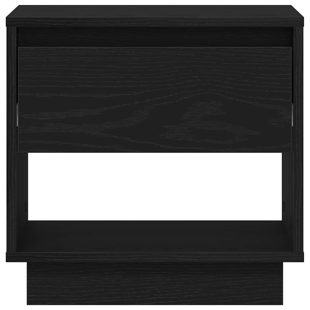 Κομοδίνο 2 pcs Μαύρη Οξυά 45 x 34 x 44 εκ Επεξεργασμένο ξύλο
