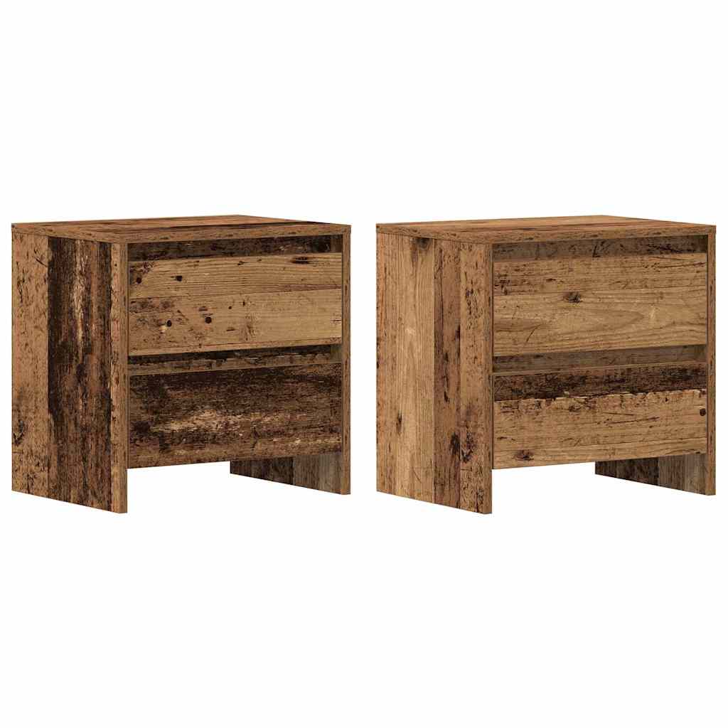 Κομοδίνο 2 pcs Παλιό ξύλο 45 x 34 x 44,5 εκ Επεξεργασμένο ξύλο