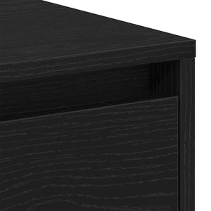 Κομοδίνο 2 pcs Μαύρη Οξυά 45 x 34 x 44,5 εκ Επεξεργασμένο ξύλο - Pakobazaar