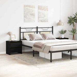 Κομοδίνο 2 pcs Μαύρη Οξυά 45 x 34 x 44,5 εκ Επεξεργασμένο ξύλο - Pakobazaar
