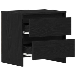Κομοδίνο 2 pcs Μαύρη Οξυά 45 x 34 x 44,5 εκ Επεξεργασμένο ξύλο - Pakobazaar