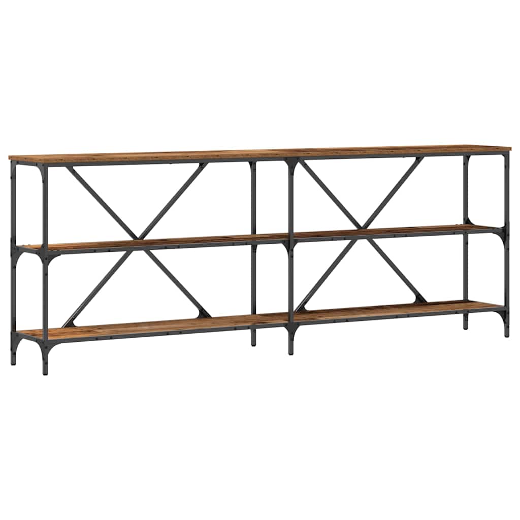 Τραπέζι κονσόλας με ράφι Παλιό ξύλο 200 x 30 x 75 εκ. - Pakobazaar