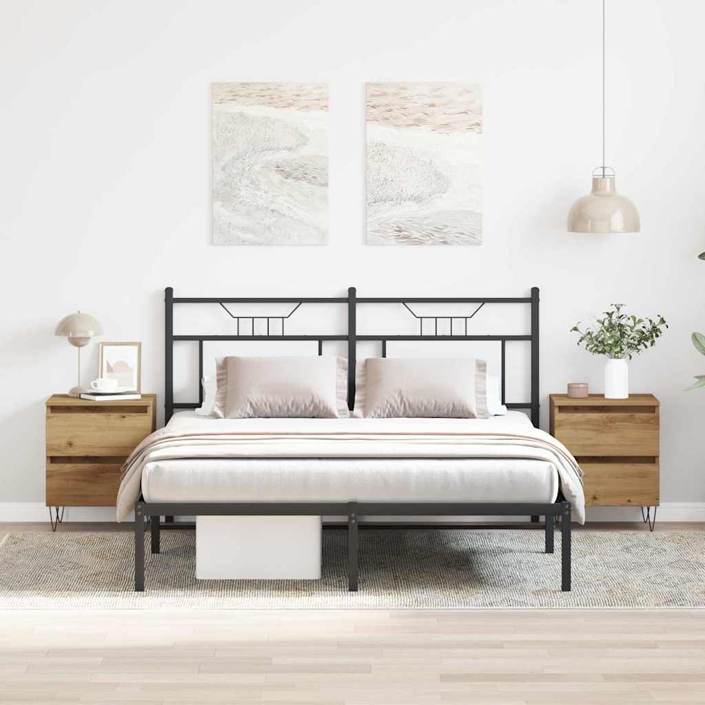 Κομοδίνο 2 pcs artisan δρυς 40 x 35 x 50 εκ. Επεξεργασμένο ξύλο