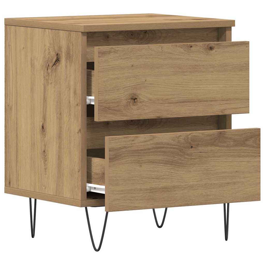 Κομοδίνο 2 pcs artisan δρυς 40 x 35 x 50 εκ. Επεξεργασμένο ξύλο
