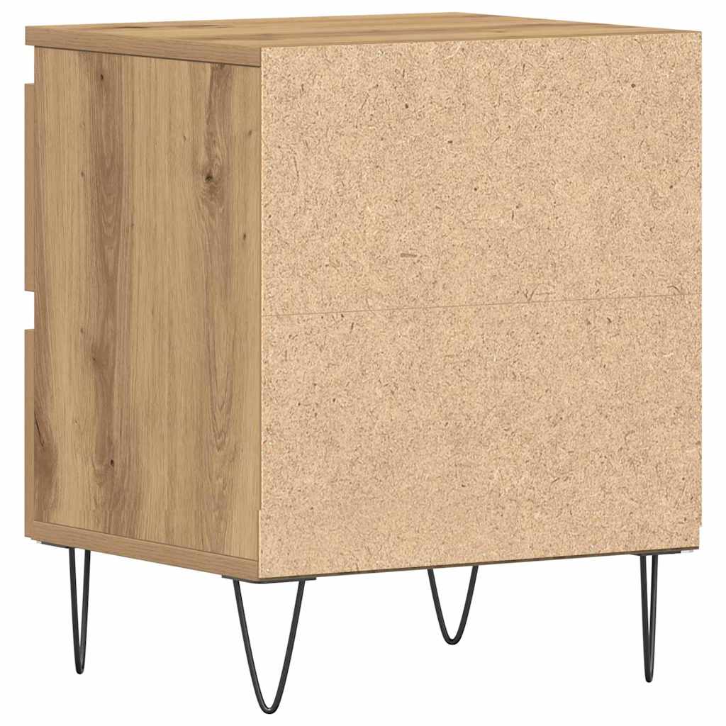Κομοδίνο 2 pcs artisan δρυς 40 x 35 x 50 εκ. Επεξεργασμένο ξύλο