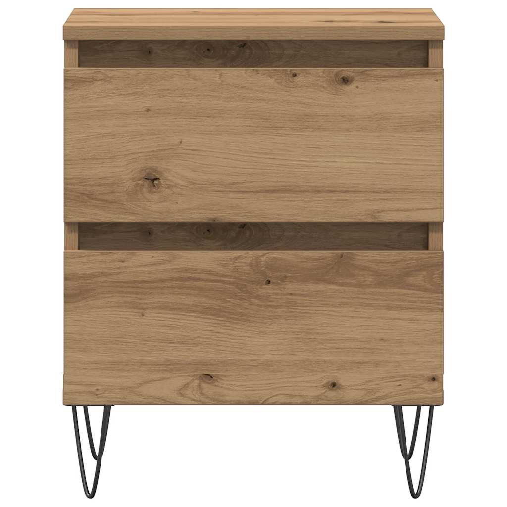 Κομοδίνο 2 pcs artisan δρυς 40 x 35 x 50 εκ. Επεξεργασμένο ξύλο