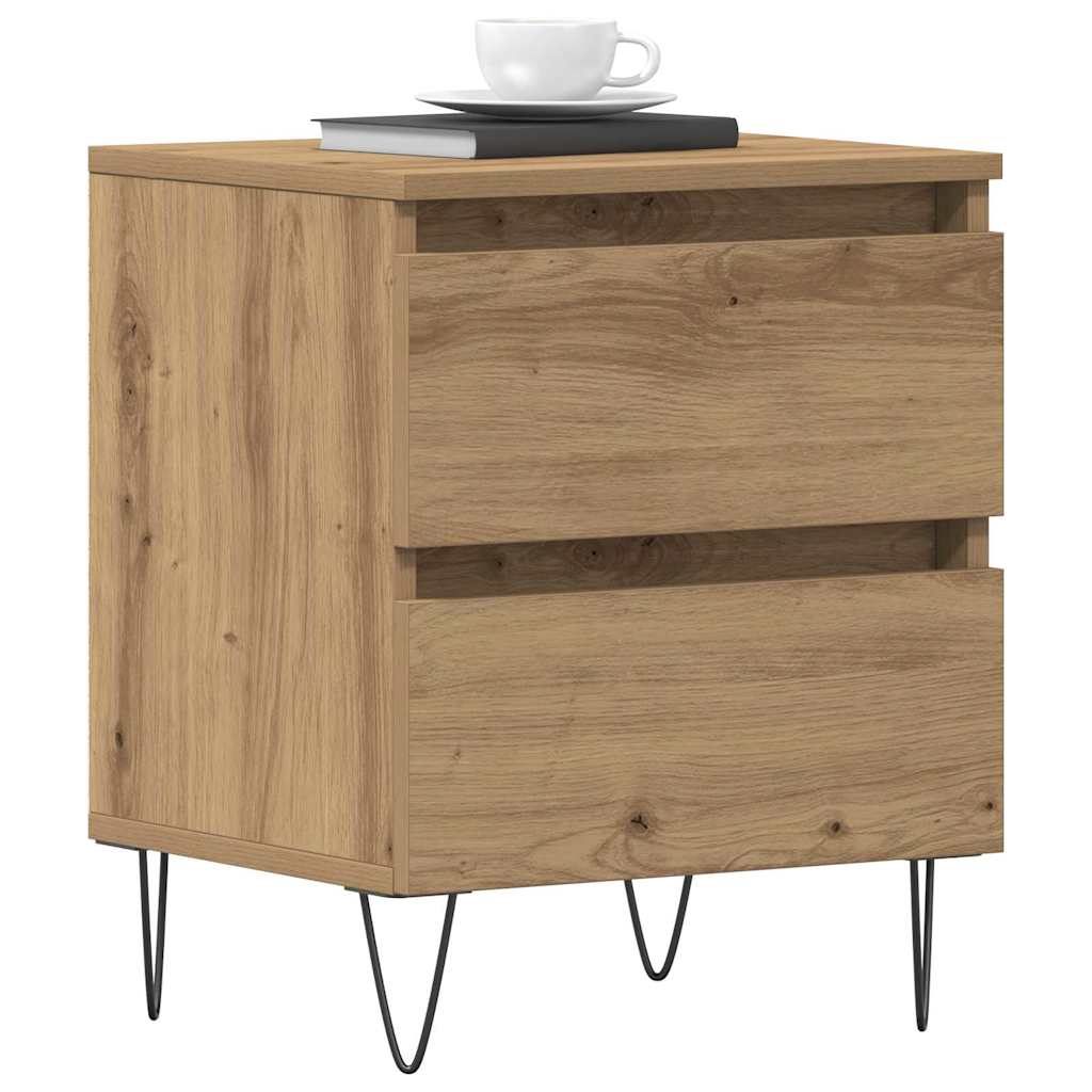 Κομοδίνο 2 pcs artisan δρυς 40 x 35 x 50 εκ. Επεξεργασμένο ξύλο