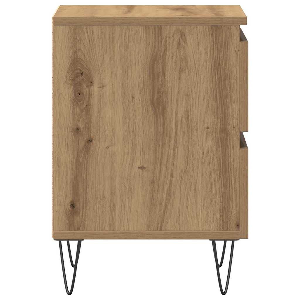 Κομοδίνο 2 pcs artisan δρυς 40 x 35 x 50 εκ. Επεξεργασμένο ξύλο