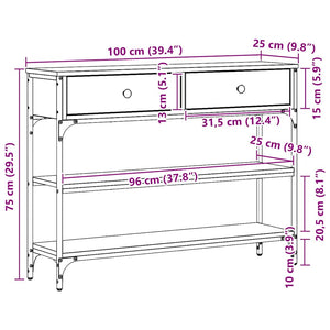 Τραπέζι κονσόλας με συρτάρι Artisan Oak 72.5 x 25 x 75 εκ. - Pakobazaar
