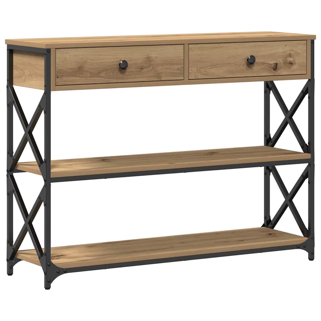 Κονσόλα Τραπέζι με συρτάρι artisan δρυς 100 x 28 x 75 εκ. - Pakobazaar