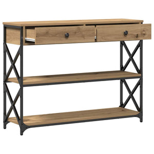 Κονσόλα Τραπέζι με συρτάρι artisan δρυς 100 x 28 x 75 εκ. - Pakobazaar