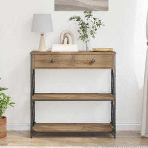 Κονσόλα Τραπέζι με συρτάρι με ράφι artisan δρυς 75 x 28 x 75 εκ - Pakobazaar