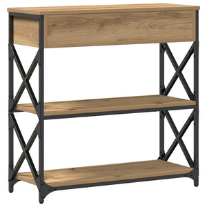 Κονσόλα Τραπέζι με συρτάρι με ράφι artisan δρυς 75 x 28 x 75 εκ - Pakobazaar