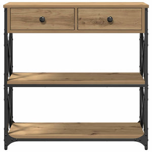 Κονσόλα Τραπέζι με συρτάρι με ράφι artisan δρυς 75 x 28 x 75 εκ - Pakobazaar