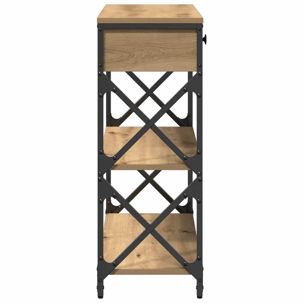 Κονσόλα Τραπέζι με συρτάρι με ράφι artisan δρυς 75 x 28 x 75 εκ - Pakobazaar