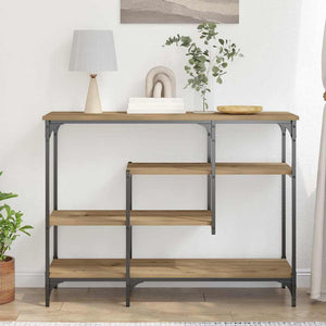 Τραπέζι Κονσόλας με ράφι artisan δρυς 100 x 35 x 75 εκ. - Pakobazaar
