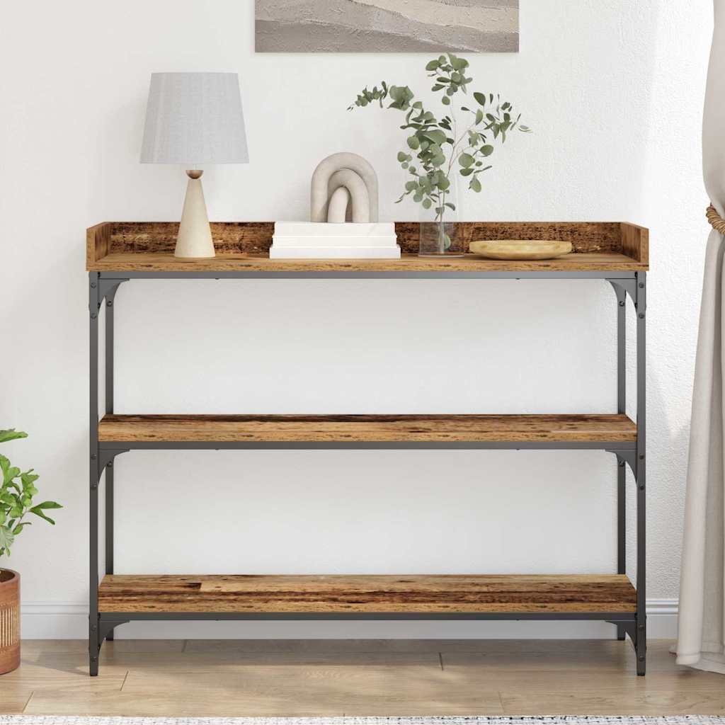 Τραπέζι Κονσόλας με ράφι Παλαιό ξύλο 100 x 30 x 80 εκατοστά - Pakobazaar