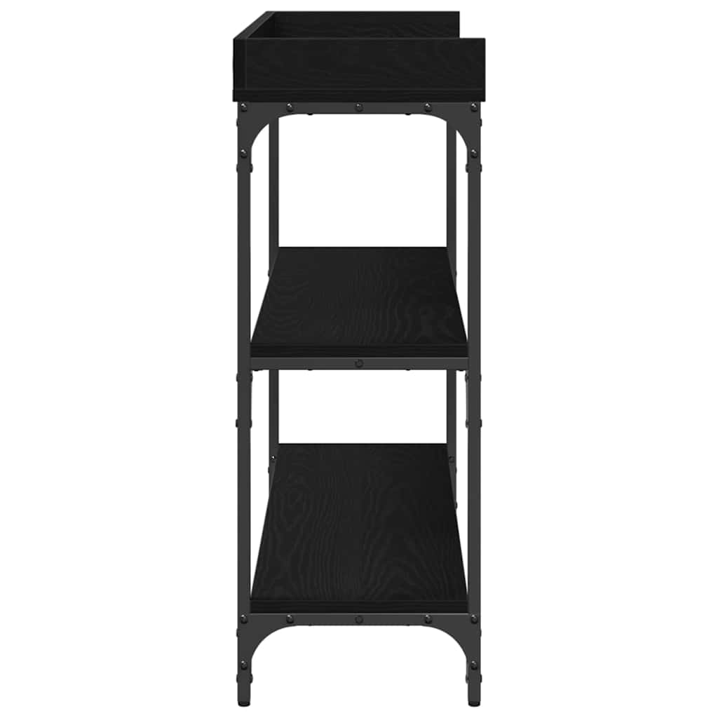 Τραπέζι Κονσόλας με ράφι Μαύρη δρυς 100 x 30 x 80 εκατοστά