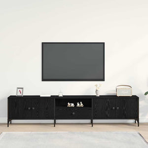 Ντουλάπι TV Μαύρη δρυς 200 x 25 x 44 εκ Επεξεργασμένο ξύλο - Pakobazaar
