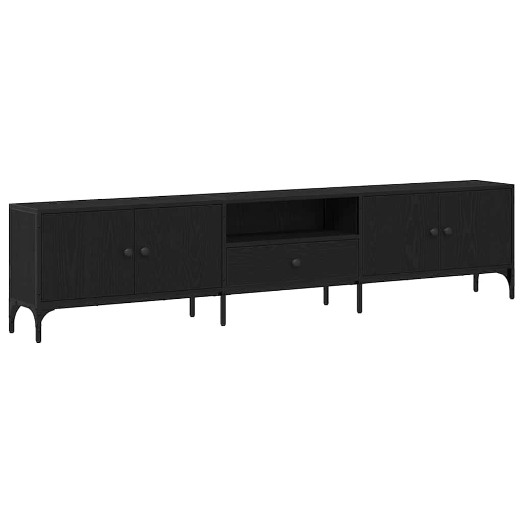 Ντουλάπι TV Μαύρη δρυς 200 x 25 x 44 εκ Επεξεργασμένο ξύλο - Pakobazaar