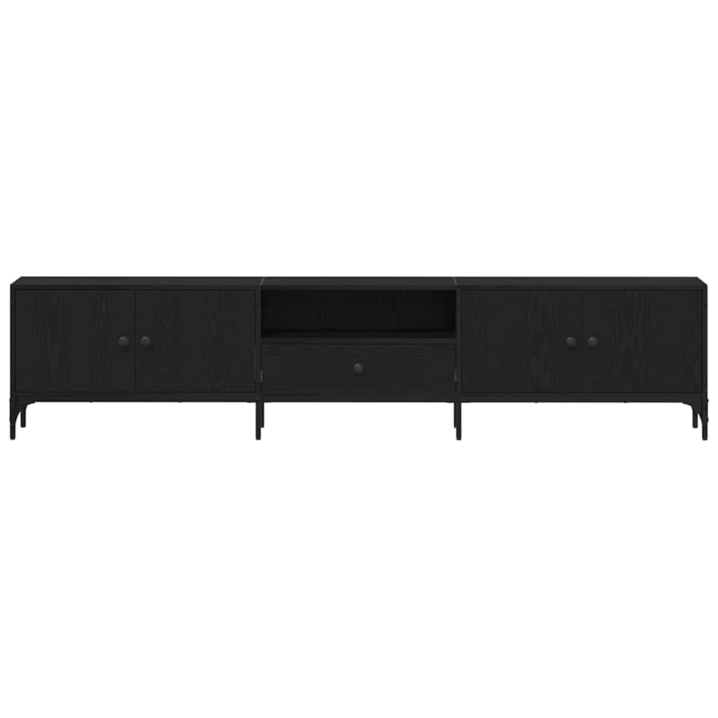 Ντουλάπι TV Μαύρη δρυς 200 x 25 x 44 εκ Επεξεργασμένο ξύλο - Pakobazaar