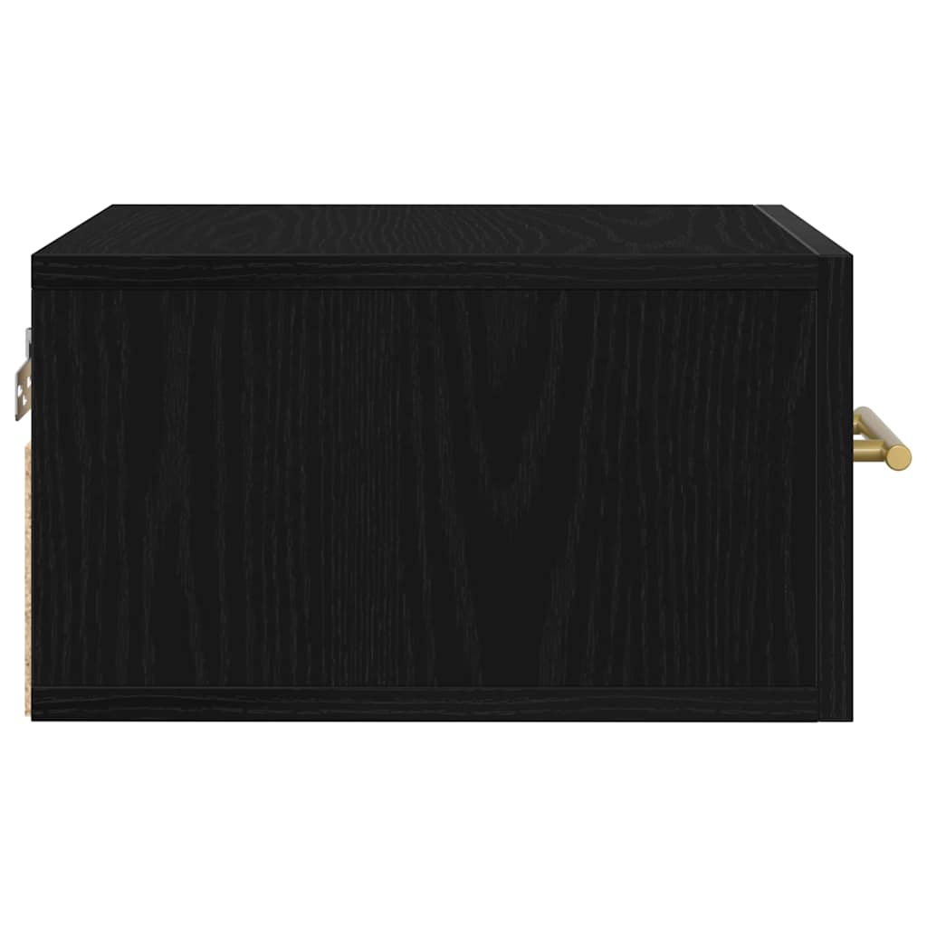 Κομοδίνο 2 pcs Μαύρη Οξυά 35 x 35 x 20 εκ Επεξεργασμένο ξύλο