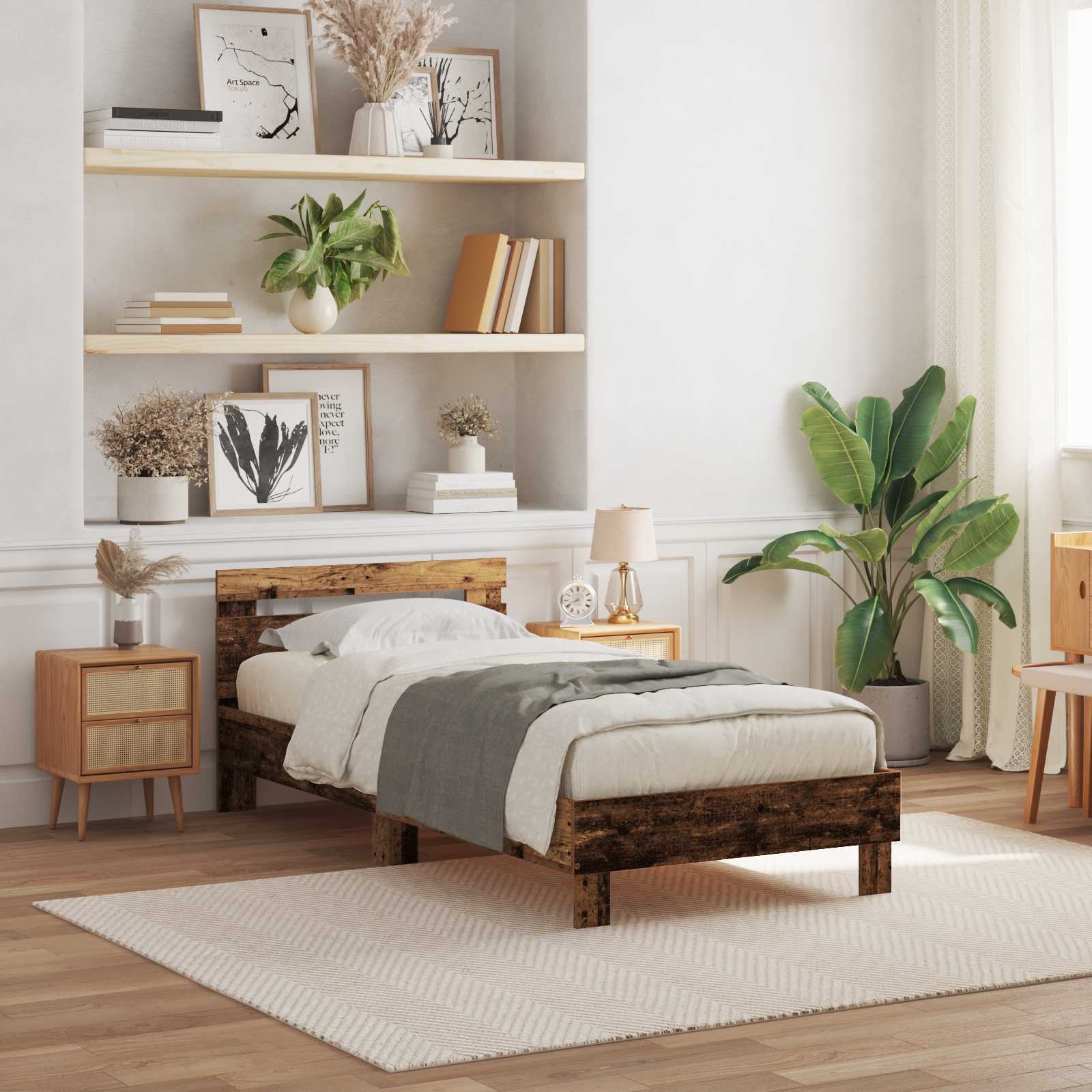 Σκελετός Κρεβατιού Παλιό ξύλο 75 x 190 cm Επεξεργασμένο ξύλο - Pakobazaar